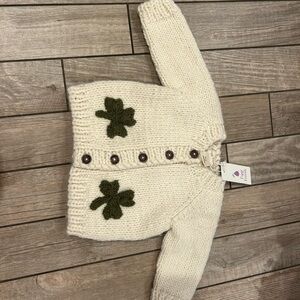 Clover Cardigan Baby Kids Shamrock Knit Apparel Lucky